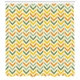 thumbnail image 3 of Ambesonne Chevron Shower Curtain, Retro Zigzags Vertical, 69"Wx75"L, Green Yellow Orange, 3 of 3