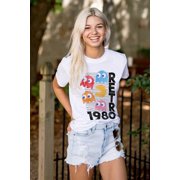 Retro PACMAN Arcade Game Characters Unisex Plus Size Graphic Tee Brisco Brands 2X