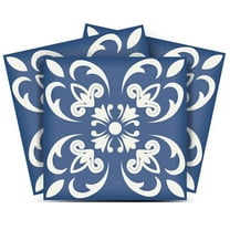 HomeRoots 390889 5 x 5 in. Wedgwood Blue & White Peel & Stick Removable Tiles