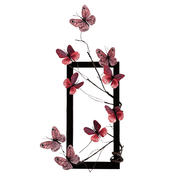 Adornos para Marcos de Fotos con Flores y Mariposas Simuladas, Decoraciones Ligeras de Lujo, Marcos de Fotos para Bricolaje, Pintura de Pared A