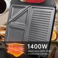thumbnail image 4 of Graflsoa 1400W 3-in-1 Breakfast Maker with Waffle & Egg Cooking, US/EU Plug, Compact Design, 240-260℃ Temperature Control, 4 of 7