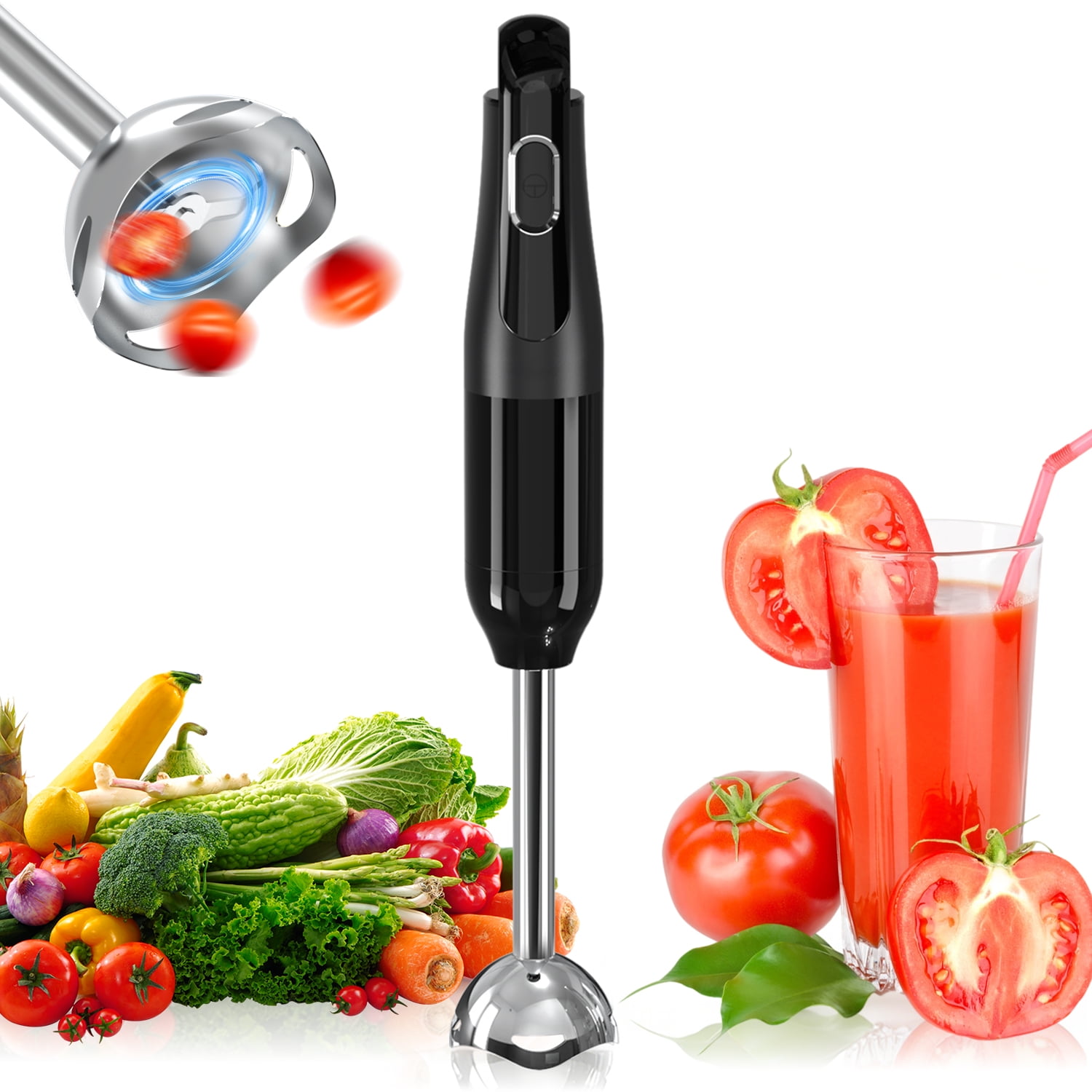 PANCERKA Powerful Handheld Blender | 304 Stainless Steel Blades, Portable Stick Mixer, Electric Immersion Blender, One-click Turbo Mode, Electric Hand Blender with Detachable Base