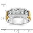 thumbnail image 2 of Auriga Fine Jewelry 14K Two-tone Gold Men's Textured 5-Stone Diamond Ring Size 10 (Carat: 1cttw, Clarity- I1, Color: GH), 2 of 5