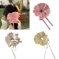 thumbnail image 2 of Lace Trim Scrunchie Drawstring Ponytail Holder for Women Girl Various Hairstyle, 2 of 8