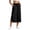 Black, variant on High-Waist Wide Leg Cropped Pants for womens with Side Slits & Patch Pockets - Breathable Linen-Blend Look, Elastic Drawstring Waist for Beach, Yoga & Summer Lounging Navy M