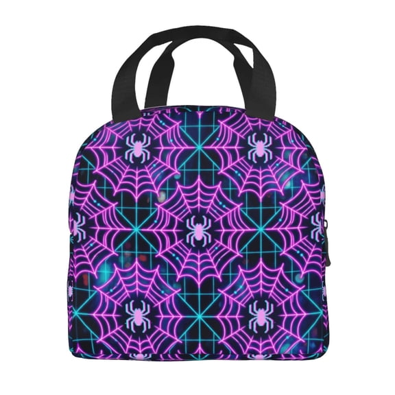 Spider Web Insulated Lunch Bag Reusable Goth Lunch Tote Bag Cooler Bag For Women Men Lunch Box Leakproof Lunch Bag For Work Picnic Camping