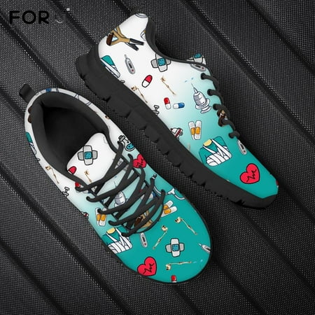 

Cute Cartoon Nurse Pattern Woman Flats Shoes Hospital Equipment Nursing Sneaker Breathable Casual Spring/Autumn Shoe