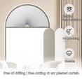 thumbnail image 2 of 2 Pcs Temporary Blinds No Tools Cutable Fabric Paper Shades Adhesive Privacy Blinds for French Door Sliding Door Window Light Filtering Pleated Shades (35 x 59 inch, White), 2 of 6
