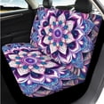 thumbnail image 3 of Qpednta Purple Mandala Car Seat Covers Full Set 14 Pack with Steering Wheel Cover Center Console Cover Head Rest Protector Car Seat Belt Cover Universal Fit for Auto Truck Van SUV, 3 of 6