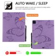 thumbnail image 4 of TECH CIRCLE Wallet Case for iPad Air 13 Inch M2 2024/iPad Pro 12.9 2022/2021/2020/2018 with Pencil Holder,Embossed Butterfly Auto Sleep/Wake PU Leather Smart Stand Girls Cute Folio Pocket Cover,Purple, 4 of 6