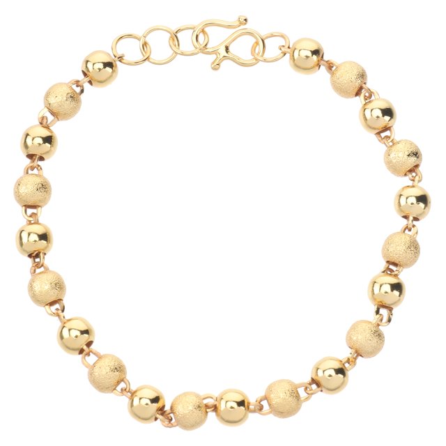 1 unid Accesorios de pulsera de titanio chapado en oro Impreso Cuentas de Buda Forma Suministros de joyería de cadena de mano para mujeres Damas (Dorado)