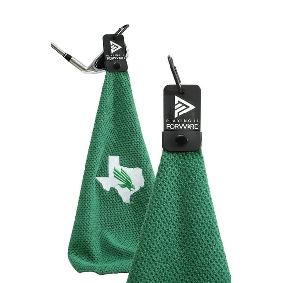University of North Texas Magnetic Golf Towel for Golf Bags, Golf Accessories for Men & Women, Golf Gifts, Golf Towel with Magnet for Strong Hold to Golf Carts or Clubs, Mean Green