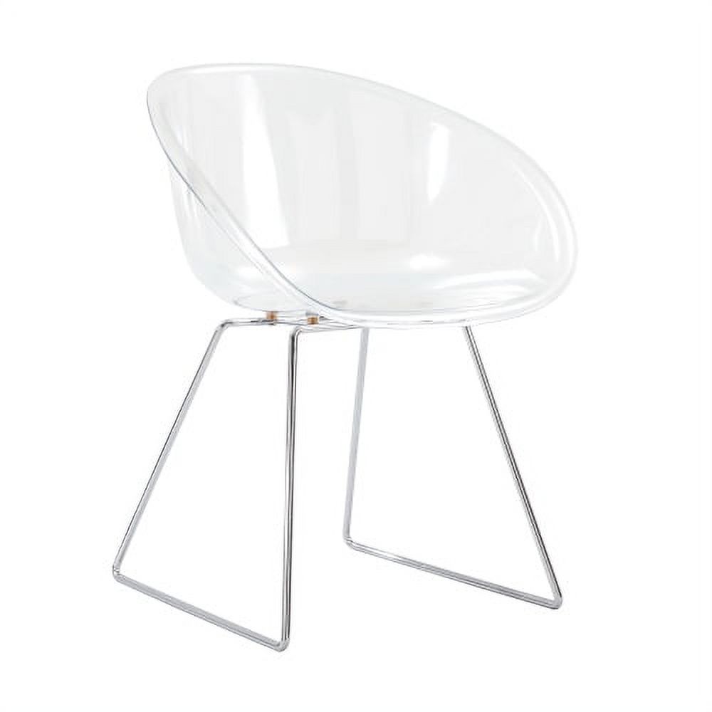 Transparent Semicircle Side Chair, Dinning Chair, 2 pc per set, Modern Acrylic Chairs, Contemporary Side Chair, for Living Room, Dining Room, for Outside Inside, Transparent - image 5 of 7