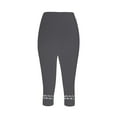 thumbnail image 2 of Simua Women's Capri Leggings Summer High Waisted Solid Color Slim Fitting Yoga Base Pants, 2 of 4