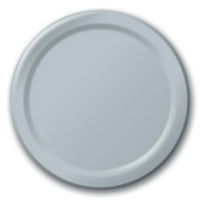 Party Central Disposable Paper Party Banquet Dinner Plates - 10" - Shimmering Silver - Club Pack of