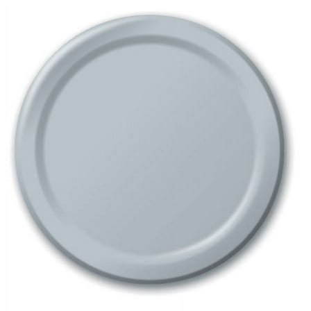 Party Central Disposable Paper Party Banquet Dinner Plates - 10" - Shimmering Silver - Club Pack of