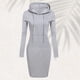 thumbnail image 4 of Girl Autumn Hooded Knitted Dress Winter Women Sexy Dresses Suitable for Women Casual Daily Life, 4 of 5