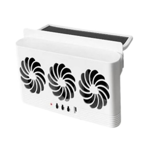 Tnarru Car Window Exhaust Fan Air Outlet 3 Fans Easy to Install Strong Wind 5000RPM White