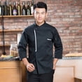 thumbnail image 2 of Chaqueta de chef de manga larga jinwen 2X negro, 2 of 8