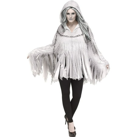 Ghost Poncho for Women, Halloween Costume Accessories, One