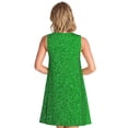 thumbnail image 2 of Bixox Robe Sans Manches à Imprimé Brillant Vert Étincelant pour Femmes avec Poches, Robe Décontractée Longueur Genou pour l'Été-TTTG, 2 of 7