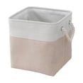 thumbnail image 2 of Hyknon Linen Fabric Storage Baskets, Foldable Organizer Bins with Rope Handles, Cubes Storage Basket, Soft Durable Organizer Bins, Multi-Purpose Storage Bins for Clothes Shelves Bedroom Toys, Beige, 2 of 6
