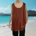 thumbnail image 2 of USNSM Men's Plus Size Scoop Neck Tank Tops Oversized Summer Casual Sleeveless Shirts Solid Color Loose Fit Tee Brown XXL, 2 of 6