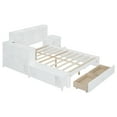 thumbnail image 6 of Euroco Wood Full Size Platform Bed with Nightstand and Drawers, Desk and Cabinets, USB Ports, White, 6 of 19