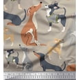 thumbnail image 1 of Soimoi Pink Rayon Fabric Cute Dog Decor Fabric Printed Yard 42 Inch Wide, 1 of 3