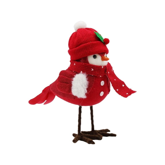 Christmas Table Decorations Birds Standing Figurine Xmas Birds Table Top Ornaments Christmas Plush for Home Kitchen Mantel Desk Office Holiday Party Decorations