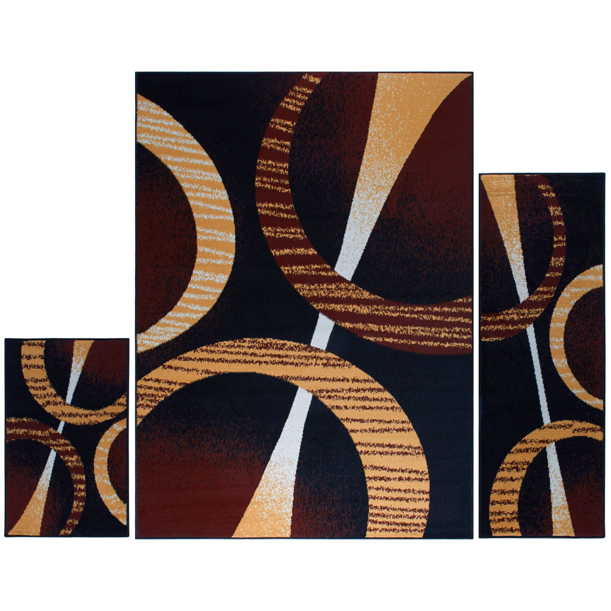 azulComple Juego de alfombras de tres piezas Home Dynamix Ariana HD-1879-309 