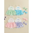 thumbnail image 4 of Aojekbee Baby Girls 2Pcs Summer Outfits Sleeveless Floral Print Skirt Romper + Headband Set Newborn Clothes, 4 of 10