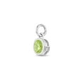 thumbnail image 2 of 925 Sterling Silver Small Round Simulated Peridot Charm For Girls & Teens, 2 of 2