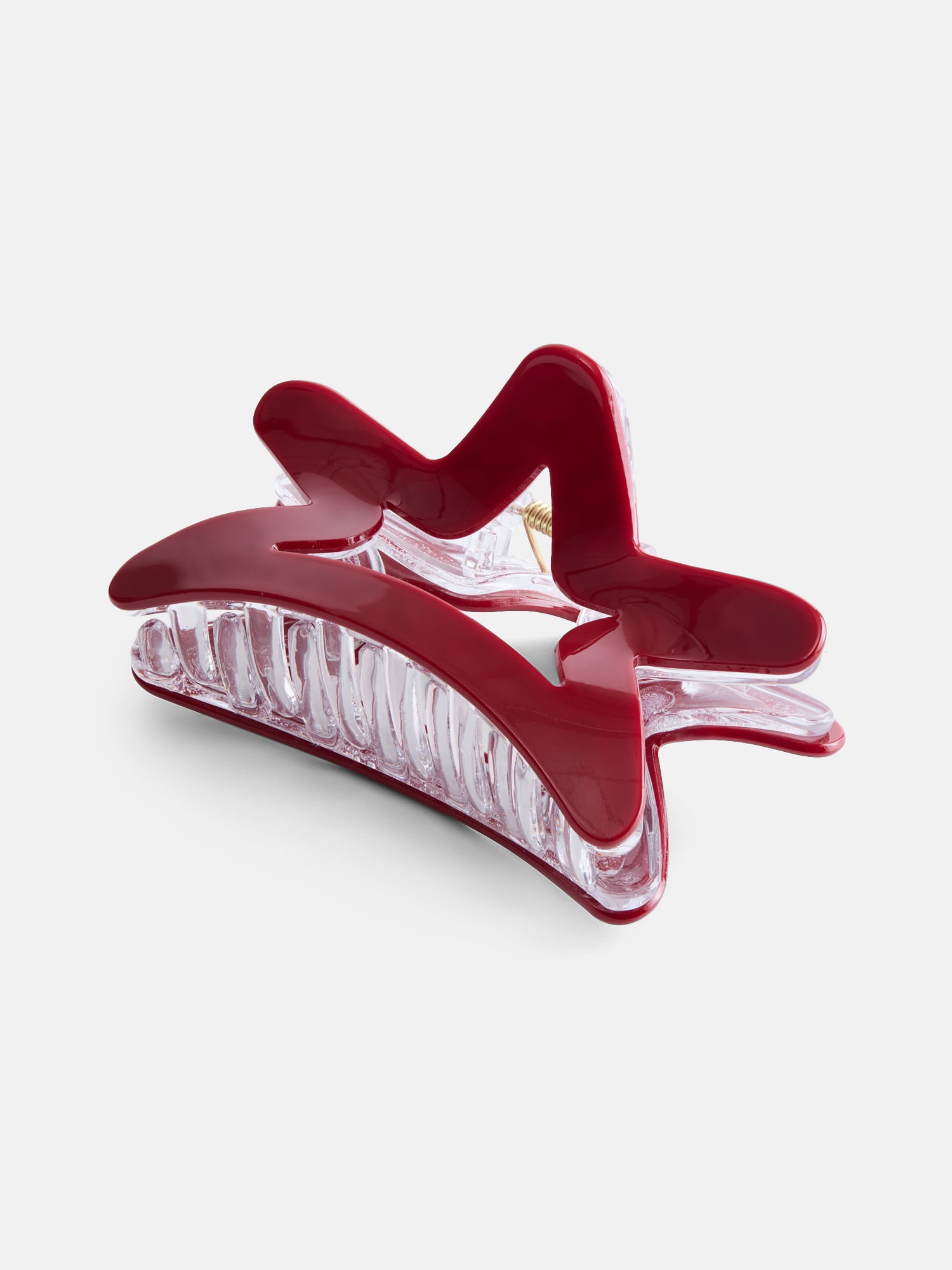 No Boundaries Women’s Star Hair Claw Clip, Red, One Size