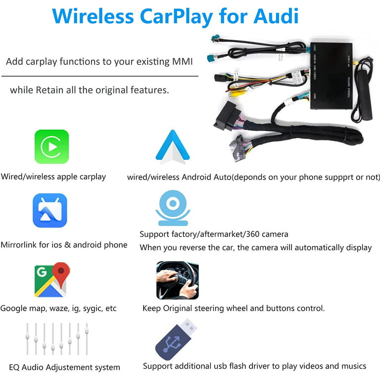 Wireless Apple CarPlay Retrofit Kit Decoder For Audi A3 8V Car Play Android  Auto Interface Support Front Rear Rear Camera Mirror - AliExpress