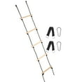 Kids Outdoor Wood Swing Set with Climbing Rope Ladder Indoor and