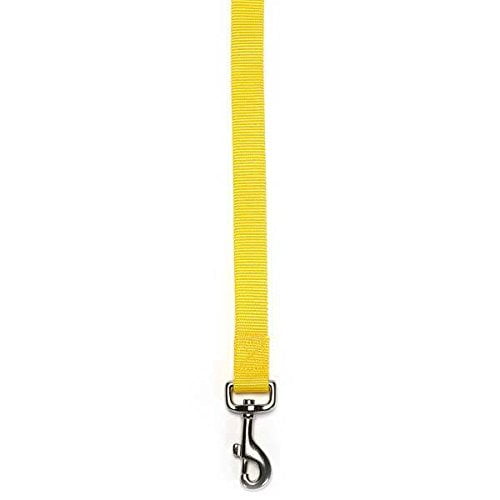 Zack & Zoey Brite Color Nylon Leads for Dogs Choose from 11 Colors 3 Sizes Dog Leash Lead (Large - Yellow)