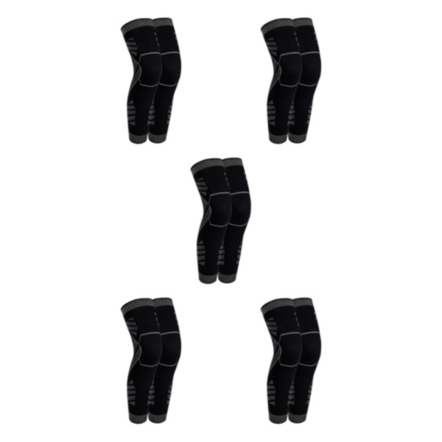 Decodeary Breathable Leg Warmers Sports Performance With These Easy-to-wear Knee Pads Suitable For All Sports black XL 5Set