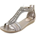 thumbnail image 1 of Easy Spirit e360 Amalina Women W Open Toe Synthetic Silver Wedge Sandal, 1 of 5