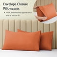 thumbnail image 5 of Luxclub Cooling Pillowcases, Wrinkle-Free Satin Trim, Machine Washable, Queen, Autumn Orange, 2 Pack, 5 of 8