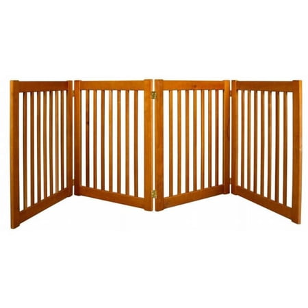 32" Highlander - 4 Panel Free Standing Wood Pet Gate - Artisan Bronze