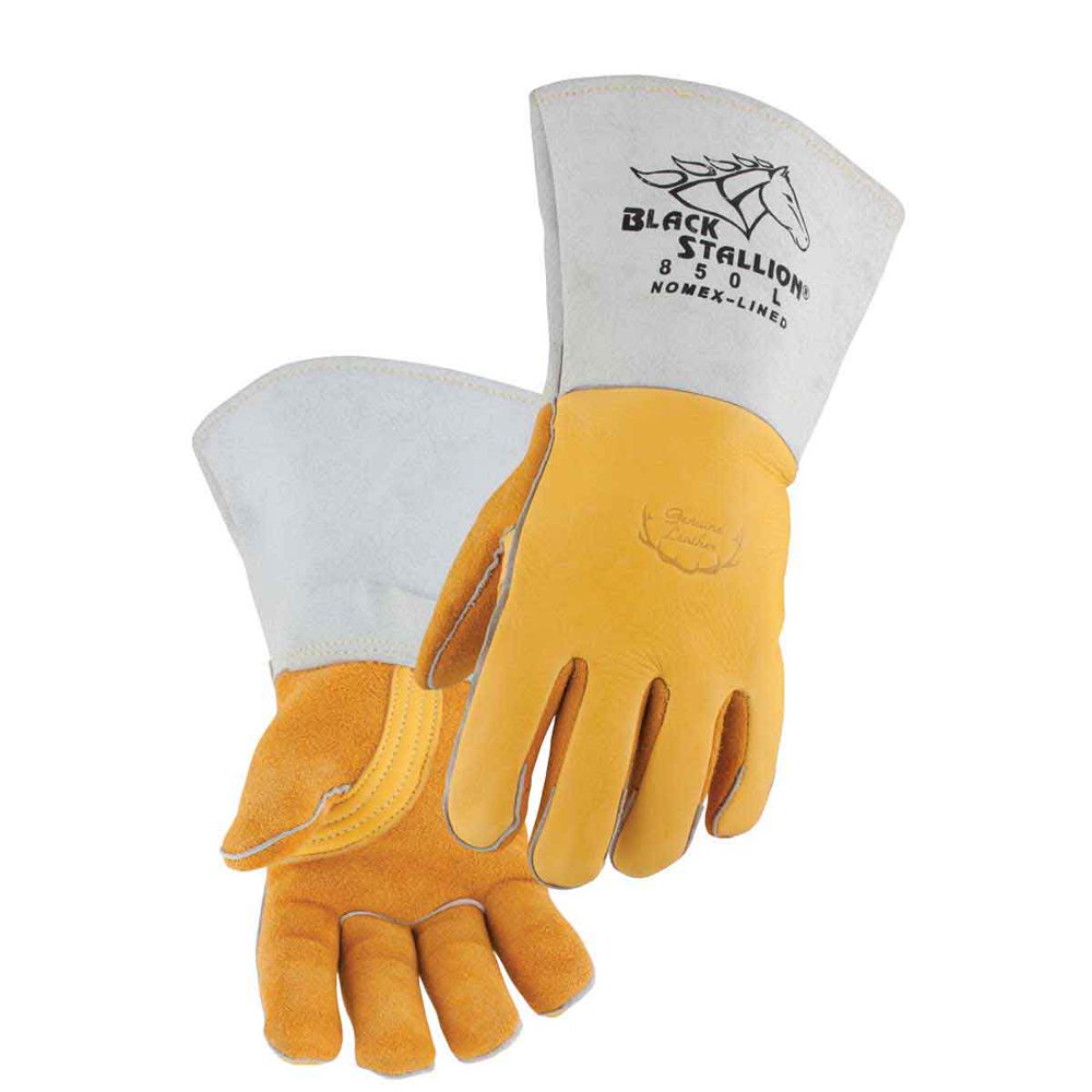 Black Stallion 850 Premium Grain Elkskin Stick Welding Gloves, Small