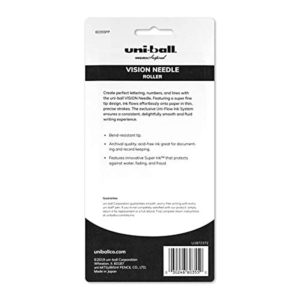 Sanford Uni-Ball Vision Rollerball Pens, Fine Point (0.7mm) Blue 5ct (2 Pack)