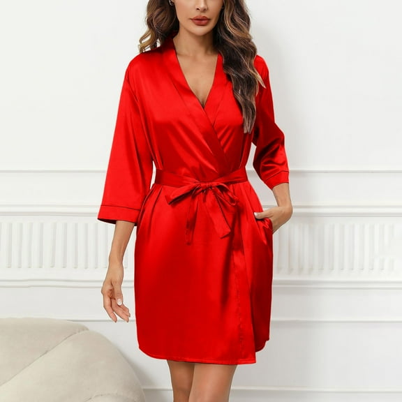 Women's Bride Bridesmaids Robe Short Satin Kimono Robes For Wedding & Bridal Party Silk Bathrobes For Women Pajama Gowns for Women Cute Sleepwear Pajama Shorts for Women Set Long Sleep Maternity Shirt