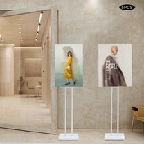 5Pcs Modern Poster Display Frame Adjustable Floor Poster Frame Metal Sign Stand White