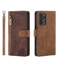 thumbnail image 2 of Compatible for Samsung Galaxy A32 4G 6.4 Inch, PU Leather Flip Case with Stand Magnetic Clasp Card Slots Purse Cover, TPU Protective Shockproof Wrist Strap Case for Samsung Galaxy A32 4G,Brown, 2 of 15