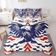 thumbnail image 3 of Twin Size Eagle Comforter Set,Geometric Waves Patchwork Bedding Set for Boys, 3 of 6