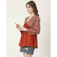 thumbnail image 3 of Moomaya V-Neck Tops For Womens, Viscose Rayon Printed Summer Casual Top Tunic, 3 of 8