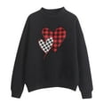thumbnail image 2 of Baqcunre Crewneck Sweatshirts Women's Warm Sweatshirt Long Sleeve O Neck Soft Love Heart Printed Shirt(Black S-XXL),Womens Sweatshirt Womens Tops Valentine'S Day Shirts For Women, 2 of 4
