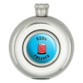 thumbnail image 1 of Soda Pressed Pun So Depressed Funny Humor Round Stainless Steel 5oz Hip Drink Flask, 1 of 4